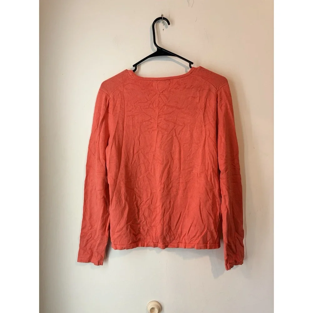 Vintage Casual Corner Annex Salmon Pink Cardigan 1 Button Size‎ Medium V Neck